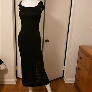 Beautiful black crochet midi dress by Michel Stephen Paris Women’s Size Small
